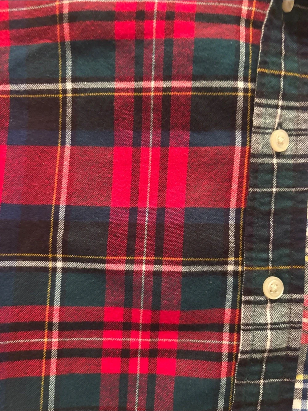 Ralph Lauren Flannel in Red, Green & White Plaid Button-Down Shirt